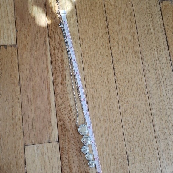 Adjustable necklace with cream/Silver/"diamond" charms with a box chain - Picture 4 of 5